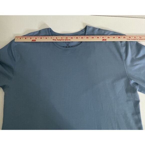 BYLT Drop Cut Shirt Blend Size XL Stretch Light Blue Long Sleeve Curve Hem - Picture 8 of 10